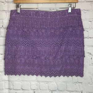 American Eagle Women’s Purple Lace Mini Skirt size 6 NEW with tags